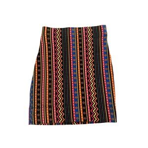 Farm Rio Pencil Mini Skirt Aztec Geometric Size PP XS Boho Multicolor Skirt
